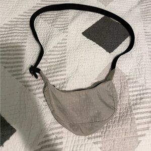 Gray Baggu Mini Crescent Bag